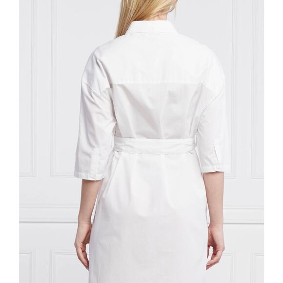 NWT ARMANI EXCHANGE A|X White Quiet Luxury Collared Button Up Shirt Dress Sz 2 - Picture 12 of 16